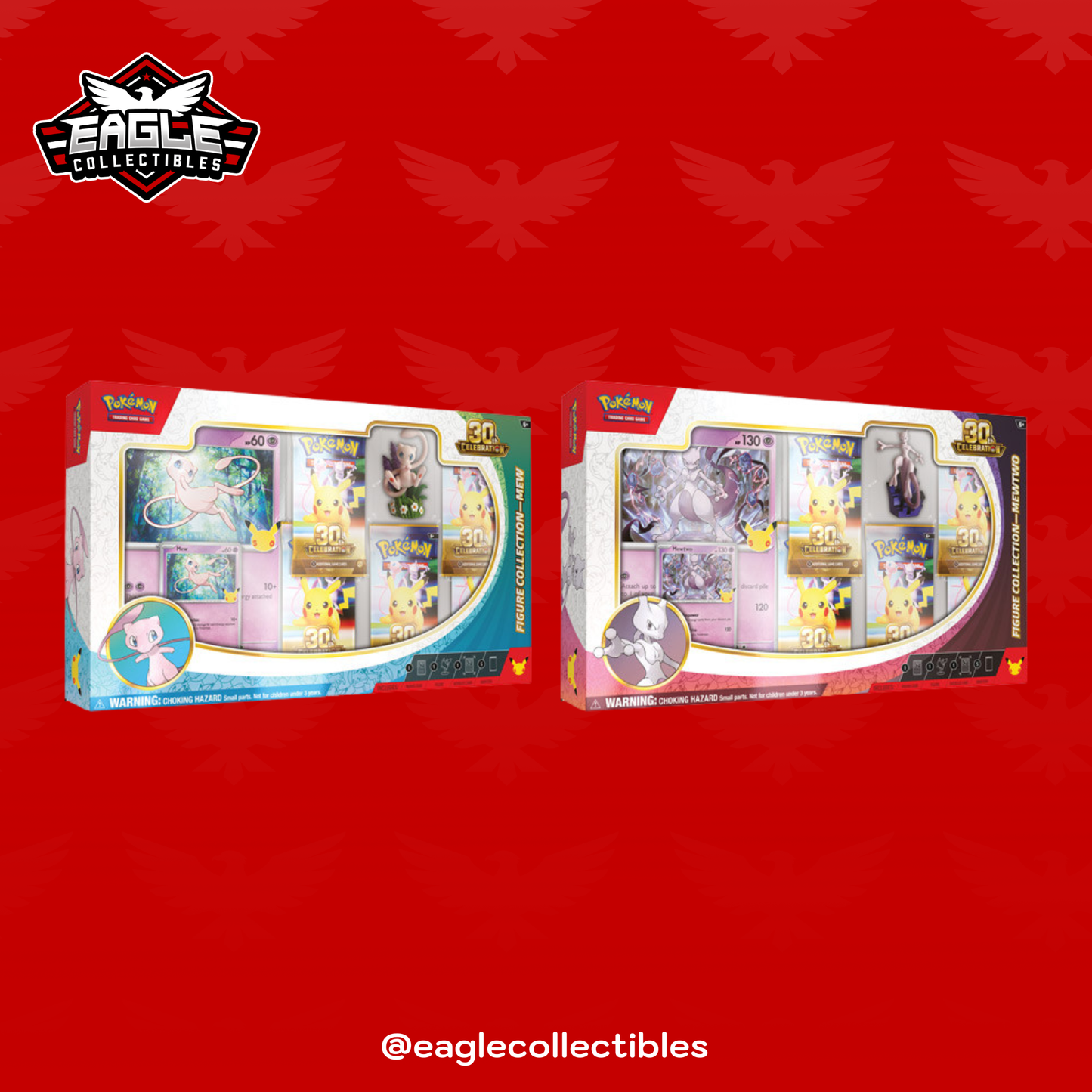 DELAYED SHIPPING - 30th Celebration - PAIR of Figure Collection Mew AND Mewtwo