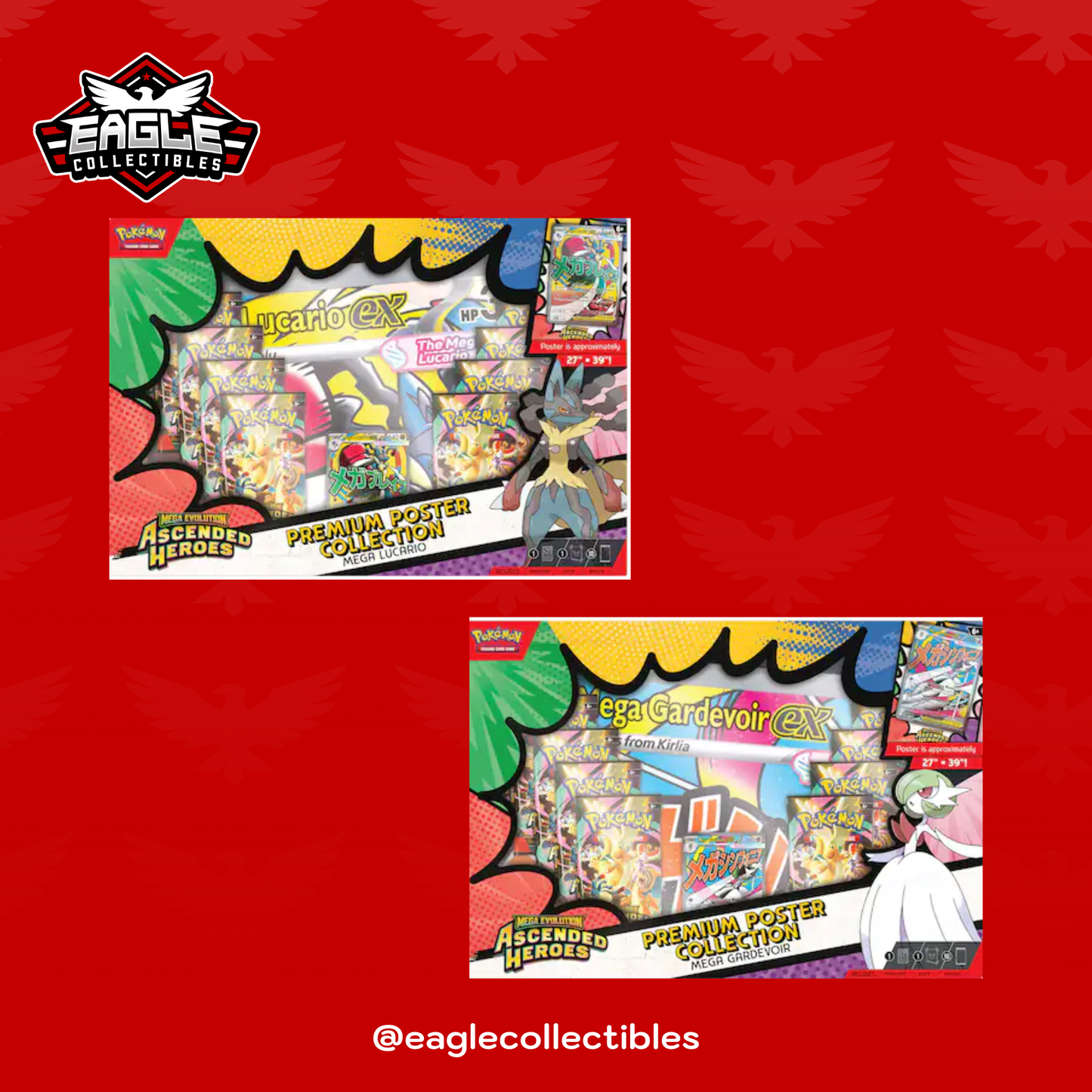Ascended Heroes Premium Poster Collection - Mega Lucario or Mega Gardevoir