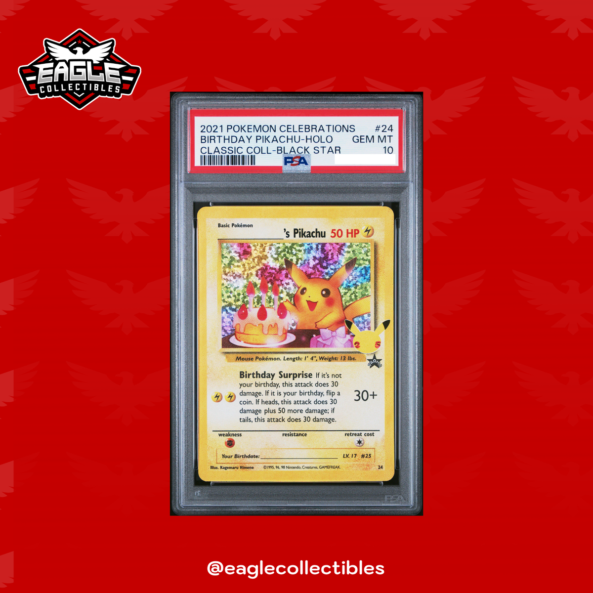 2021 Celebrations - Birthday Pikachu #24 - PSA 10
